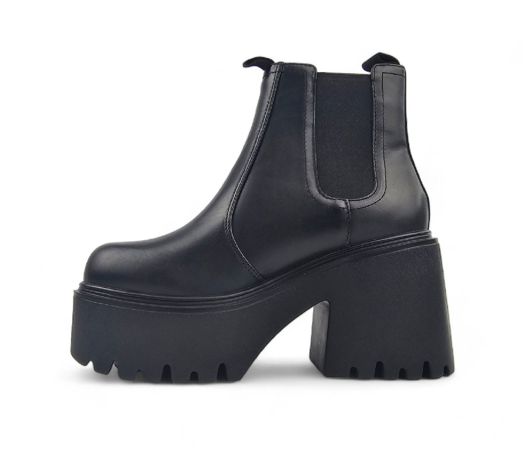 Tricky - Women's Black Leather Platform Chelsea Boots