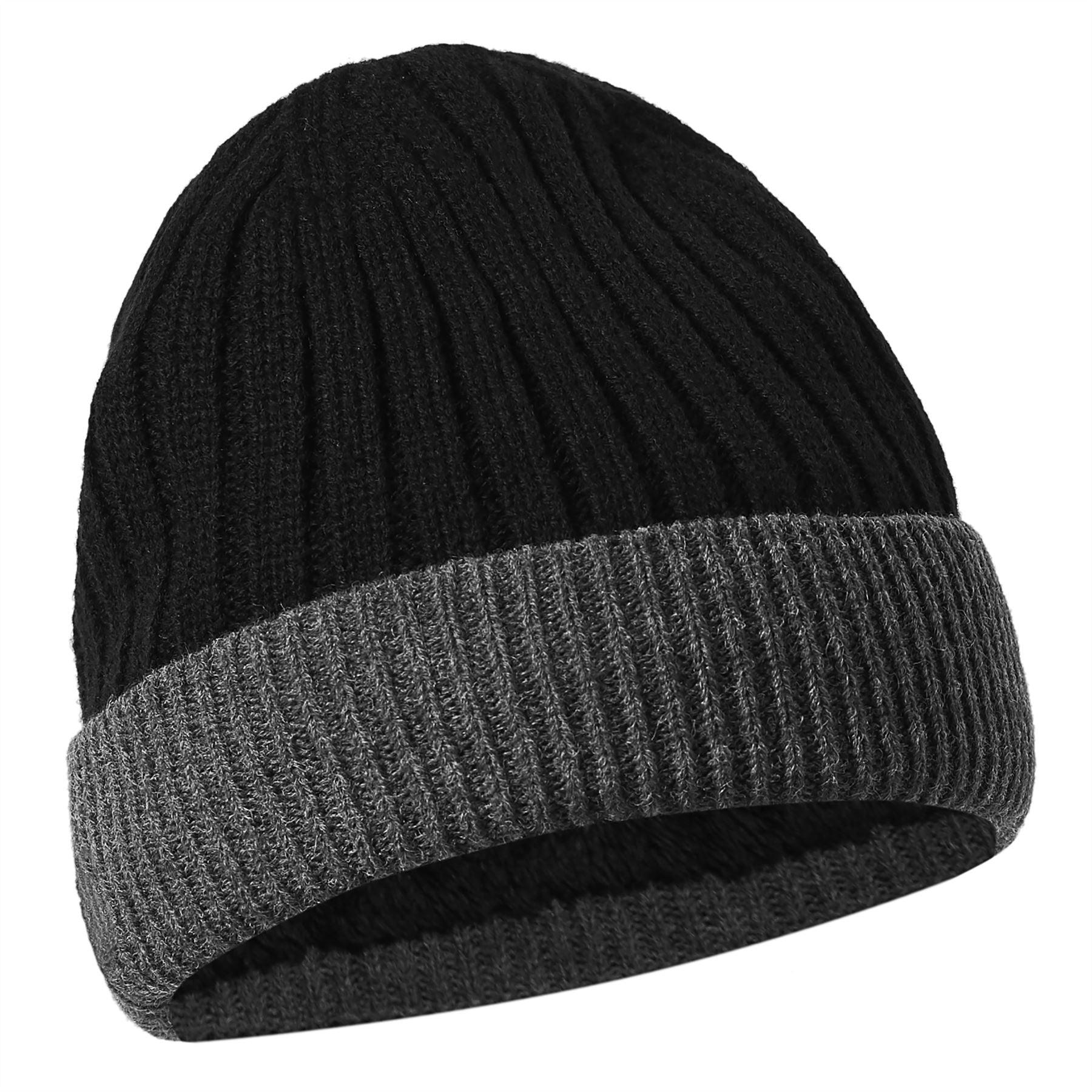 Mens Boys Ladies Unisex Wooly Knitted Beanie Ski Hat Warm Winter Turn Up Chunky - Knighthood Store