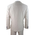Mens 3 Piece Suit Linen Beige Cream 2 Button Tailored Fit Classic Retro - Knighthood Store