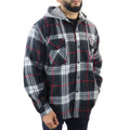 Men's Jumper Thermal Fleece Fur Lined Lumberjack Removable Hooded Buttoned Check Winter Shirt - Knighthood Store