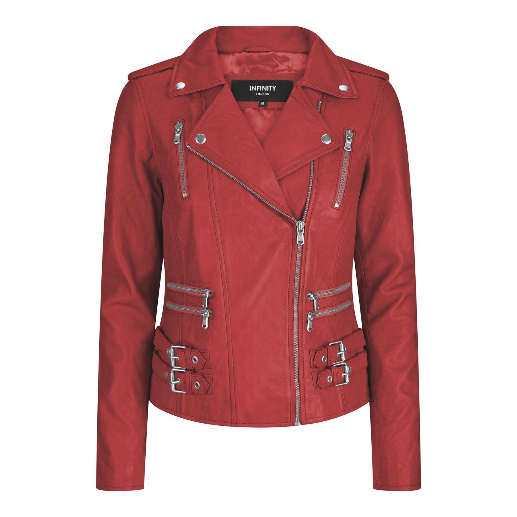 Womens Ladies Real Soft Leather Racing Style Biker Jacket - Knighthood Store