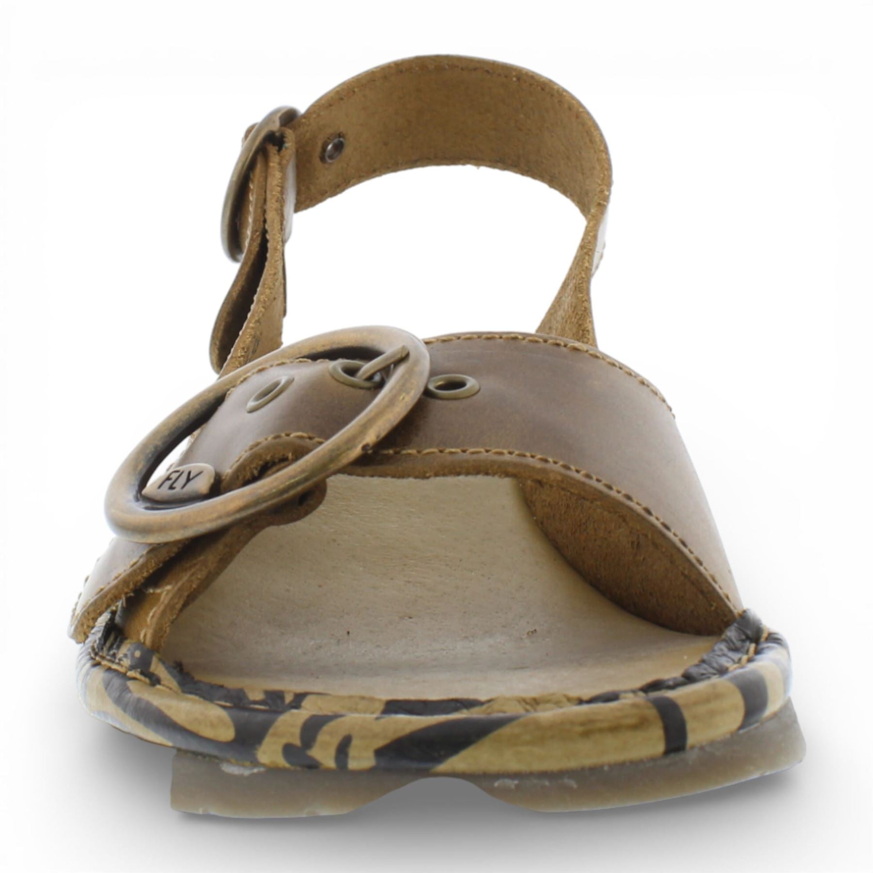 TRAM723FLY - Women’s Camel Brown Leather Wedge Sandals