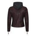 Women's Leather Jacket Hooded Biker Motorcycle Coat - Knighthood Store