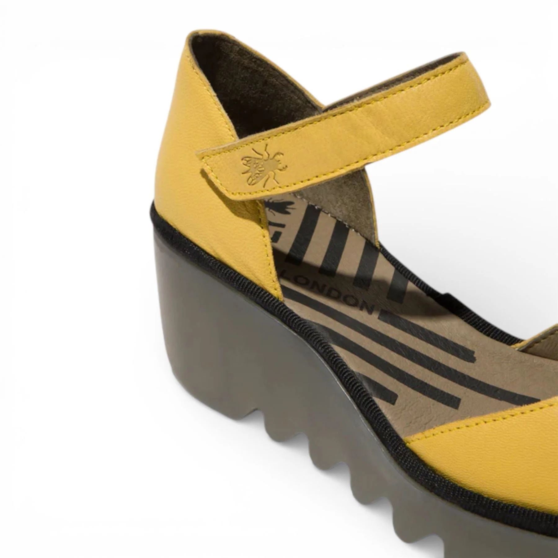 BISO305FLY - Women’s Yellow Leather Wedge Sandals