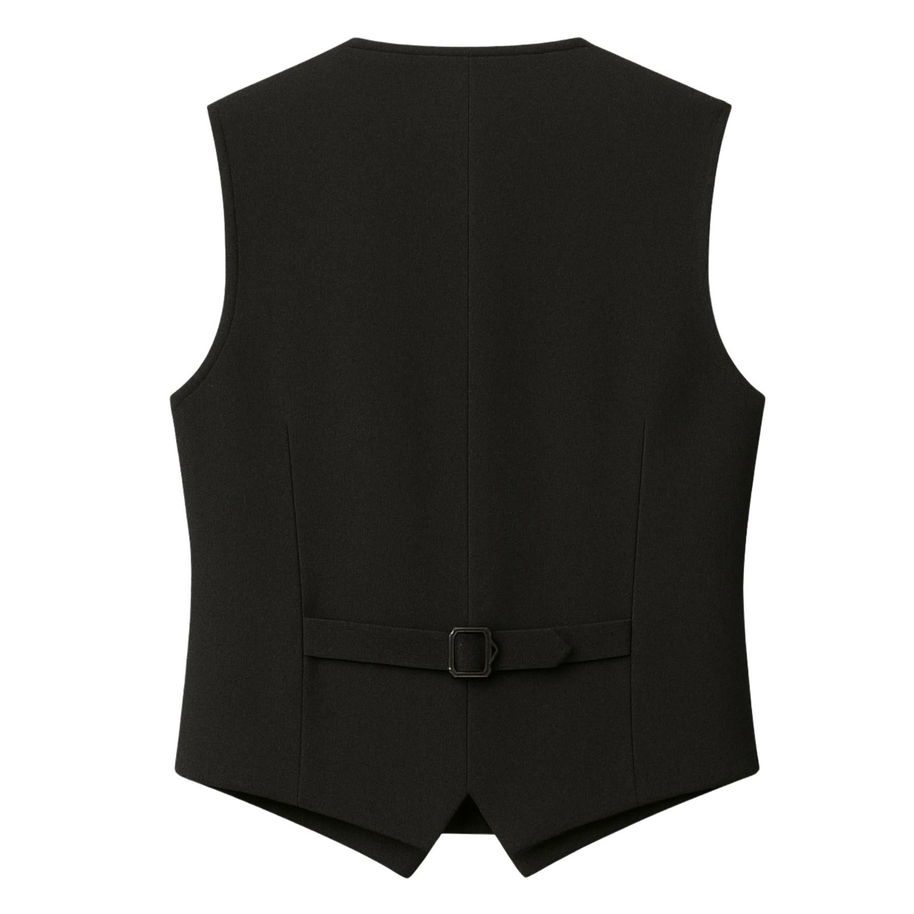 Men's Plain Black Formal Waistcoat