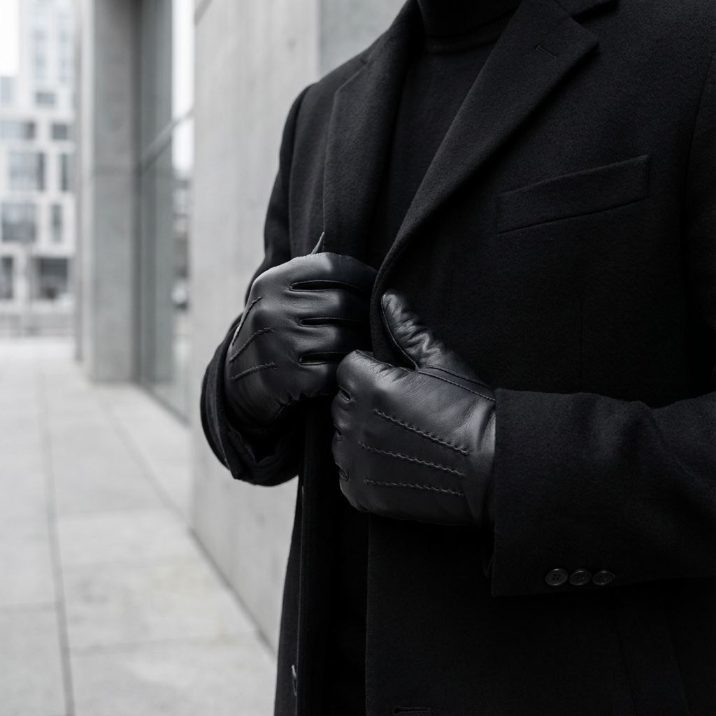 Men's Leather Wool Lined Gloves