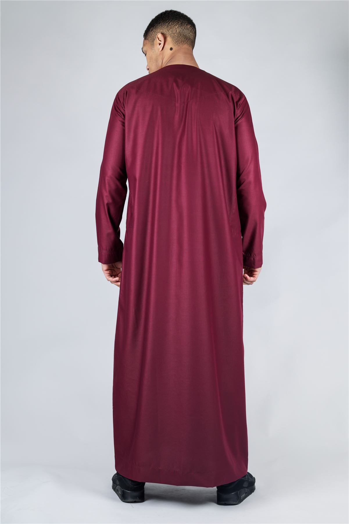 Men's Thobe Emirati Omani Jubba Islamic Clothing Muslim Kaftan Eid Robe Arab String Tassel