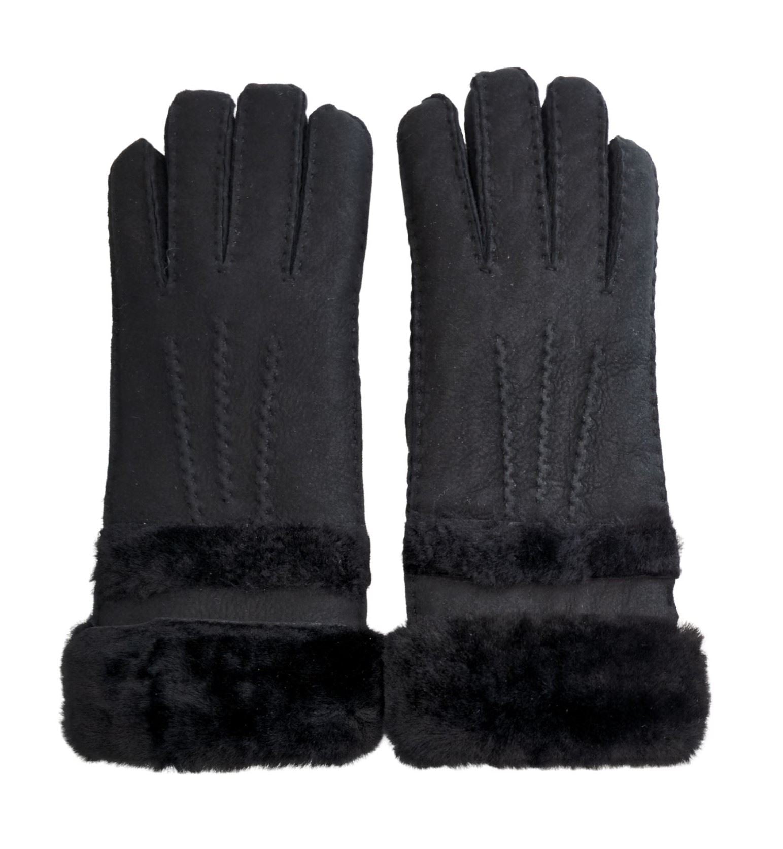 Women’s Plush Cuff Suede Leather Gloves