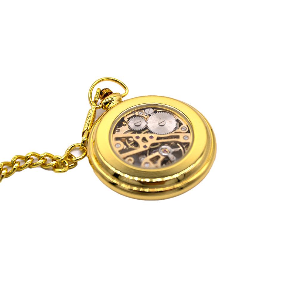 Mechanical Skeleton Open Face Pocket Watch