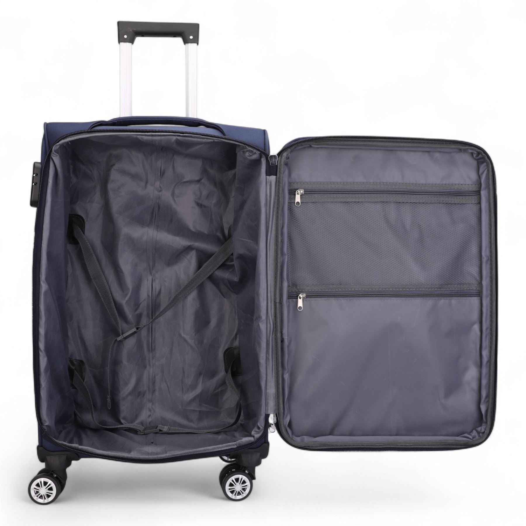 Lightweight Expandable Luggage Softshell 8 Weel Suitcase Set