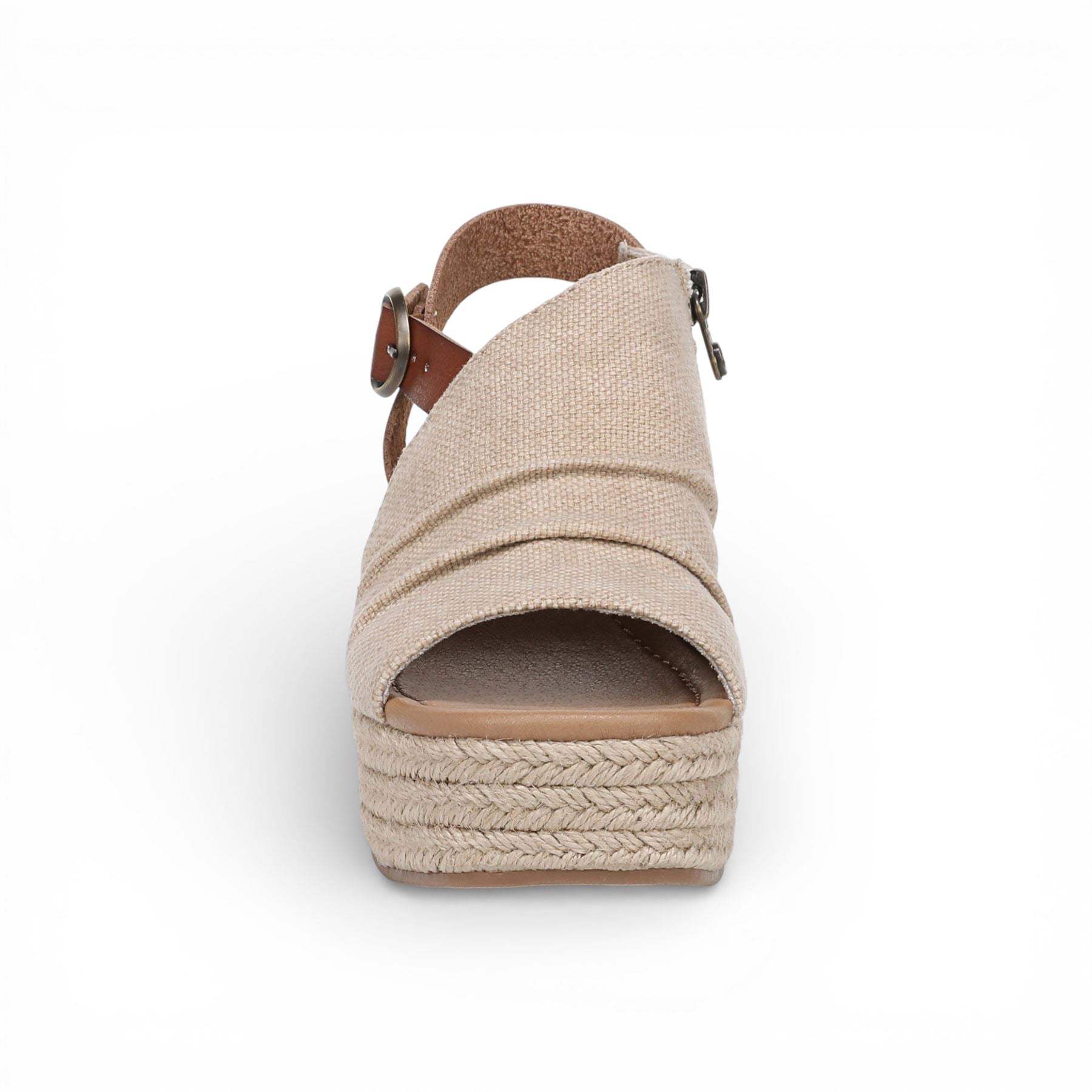 Amira - Women's Brown Beige Wedge Slingbacks Heel Sandals