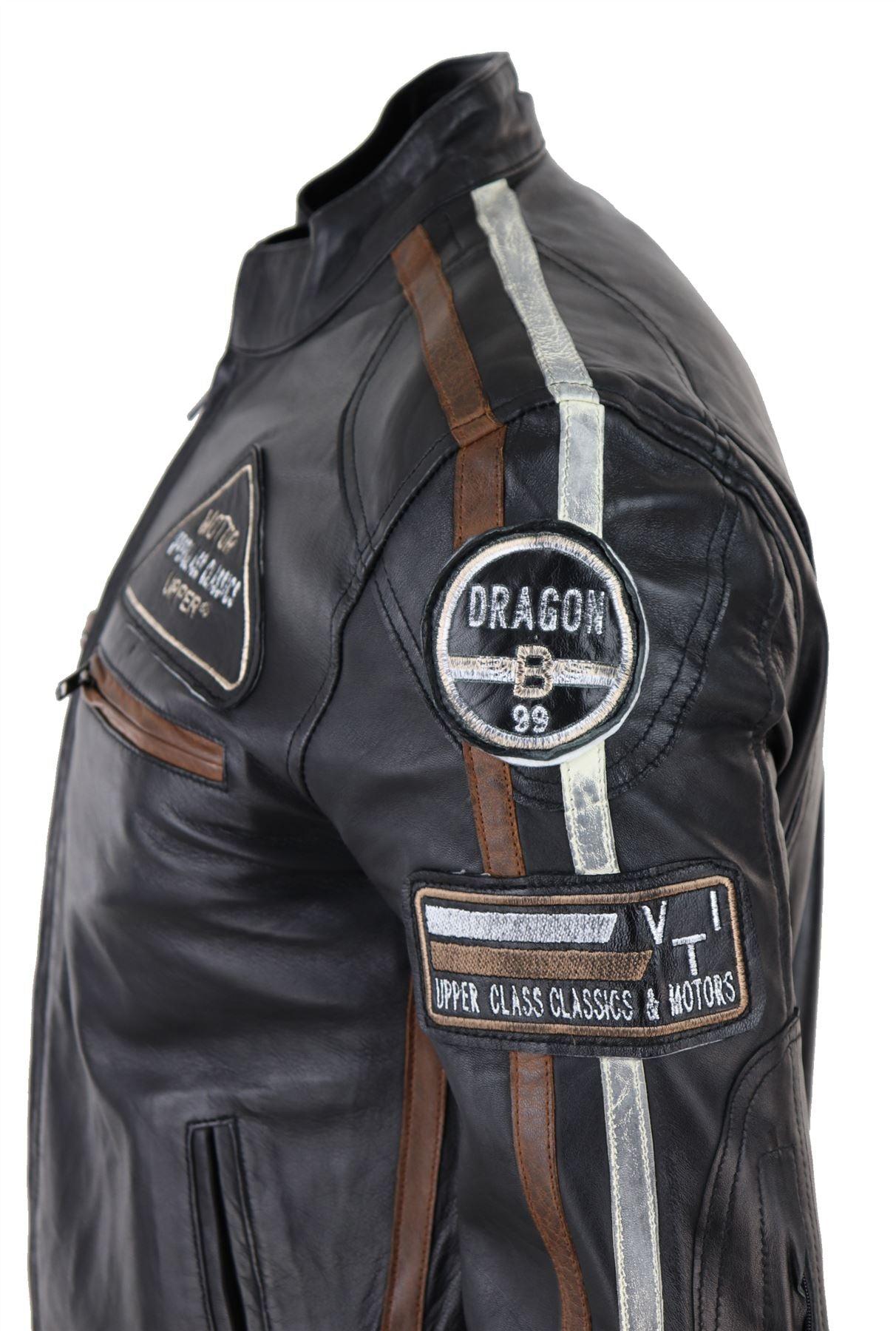 Men's Zipped Biker Leather Jacket | Infinity - Knighthood Store