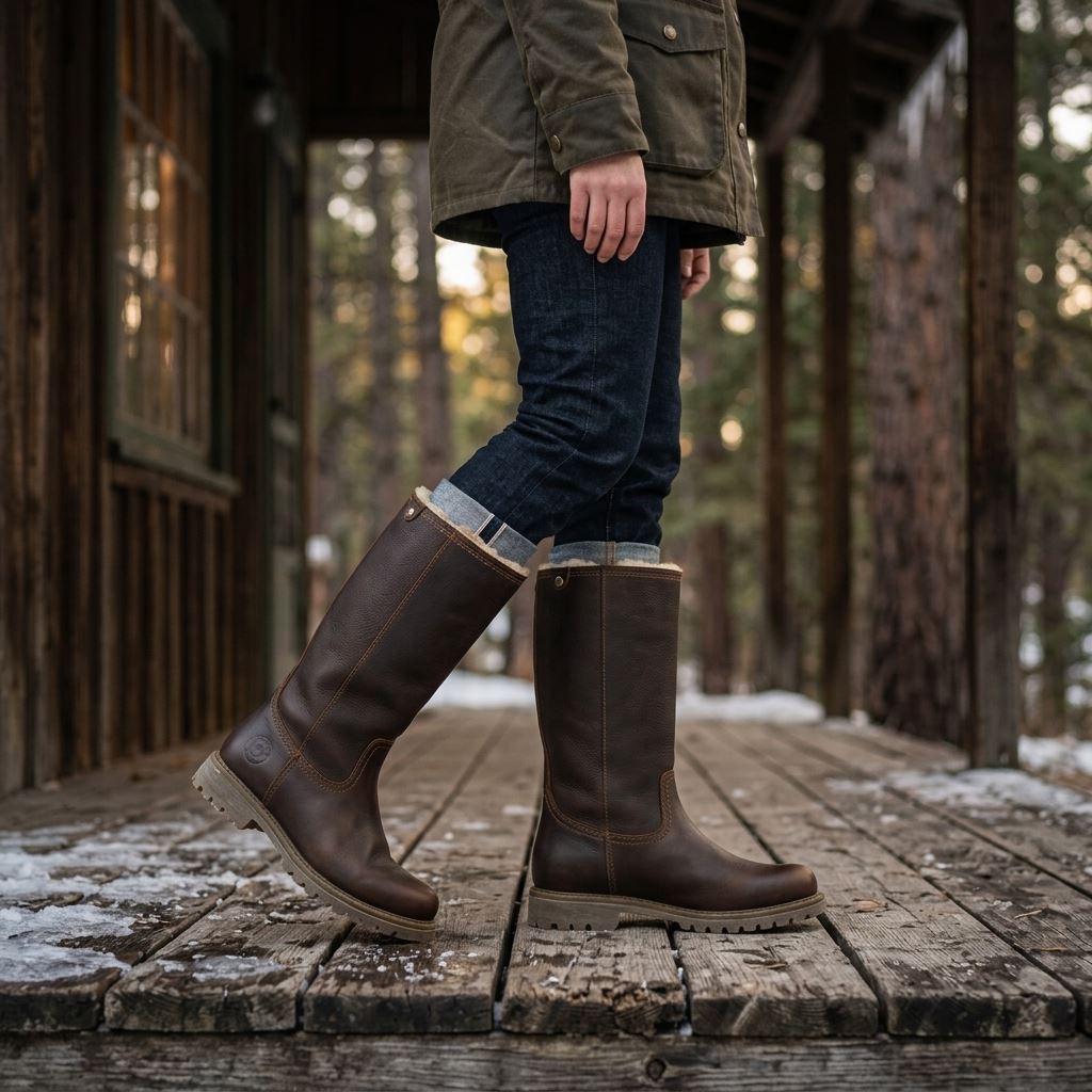 Bambina B82 - Women's Brown Waterproof Leather Boots