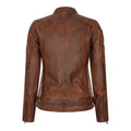 Women's Leather Motorcycle Biker Jacket - Knighthood Store