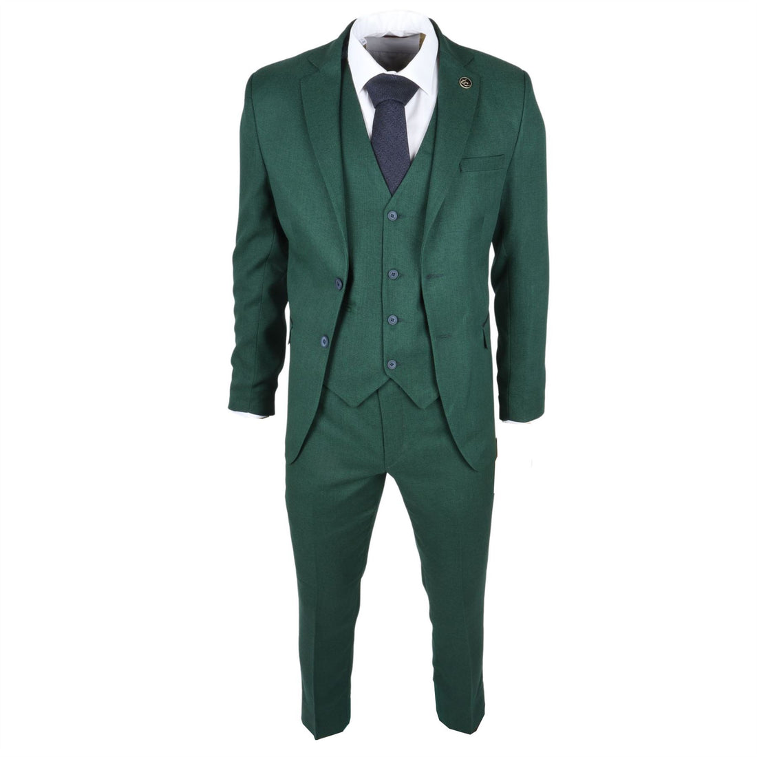 Men's Suit 3 Piece Green Classic Birdseye Wedding Formal Dress