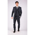 Mens Tweed 3 Piece Suit Blue Check Vintage 1920s Gatsby Blinders Tailored Fit - Knighthood Store