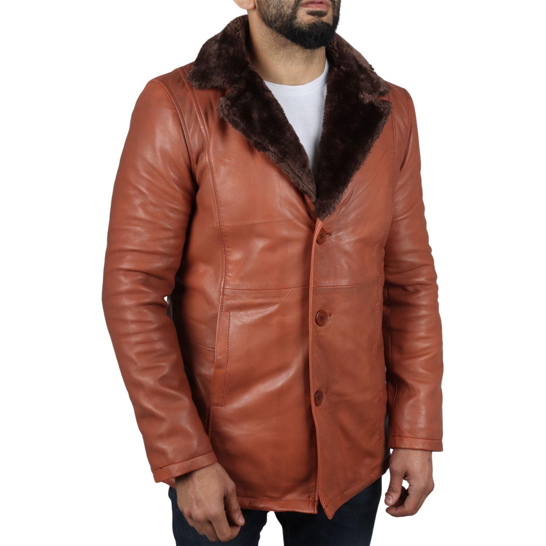 Men's Fur Lining Blazer Coat Jacket Real Leather - Knighthood Store