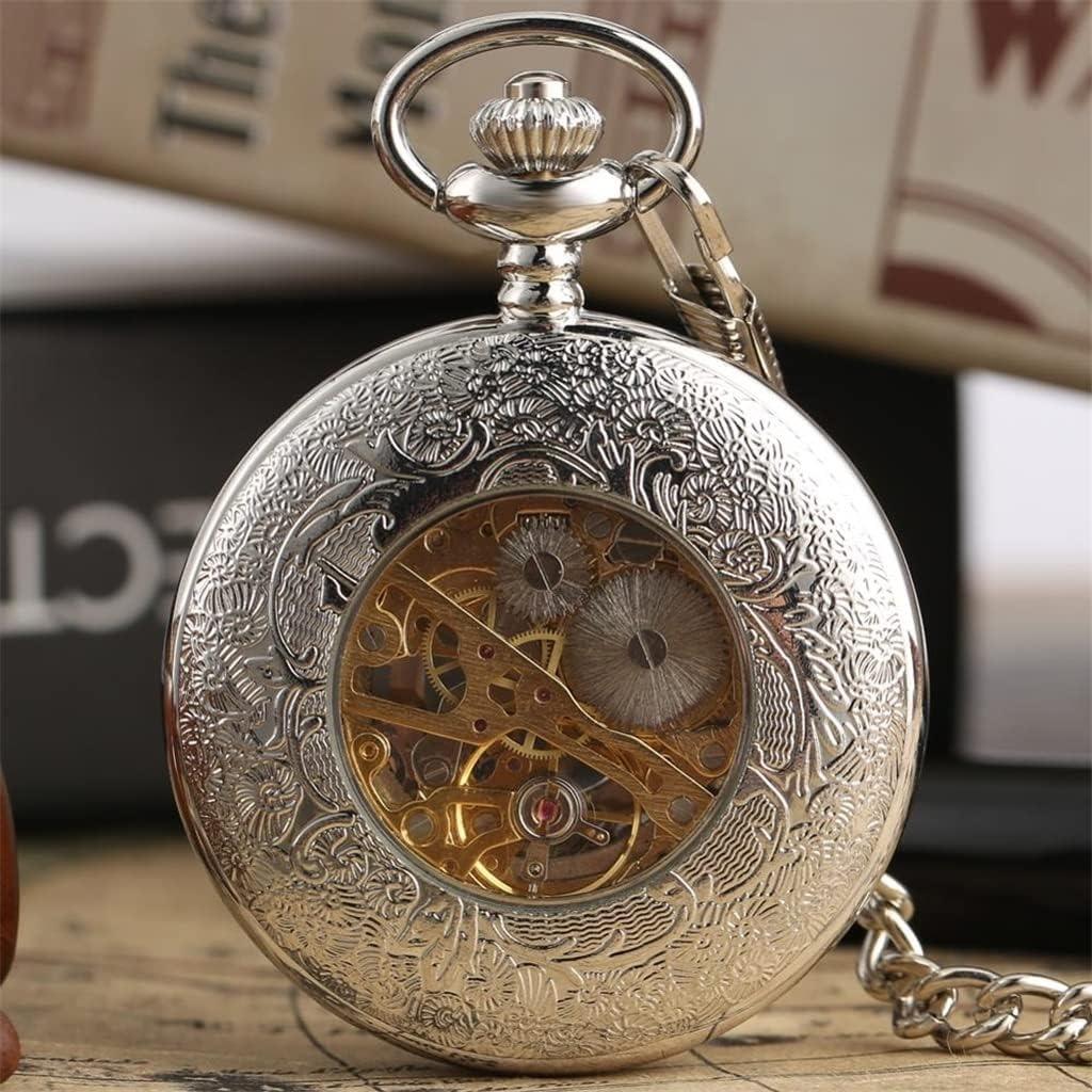 Mechanical Skeleton Half Hunter Antique Brass Pocket Watch