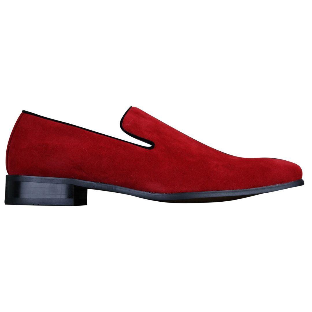 Mens Slip On Suede Driving Loafers Shoes Leather Smart Casual Red Blue Black - Knighthood Store