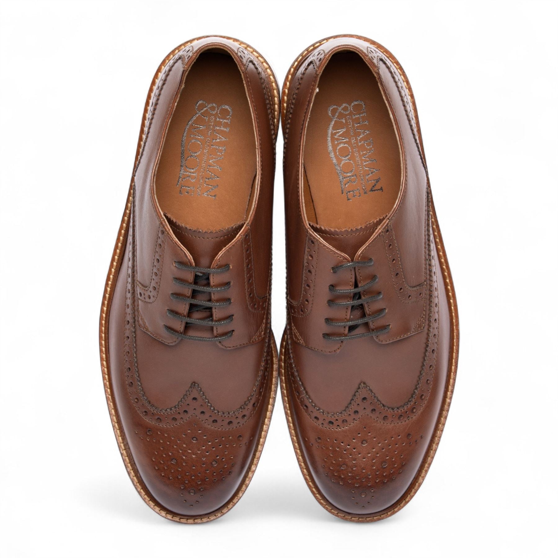 Men’s Brown Leather Derby Brogue Oxford Dress Shoes