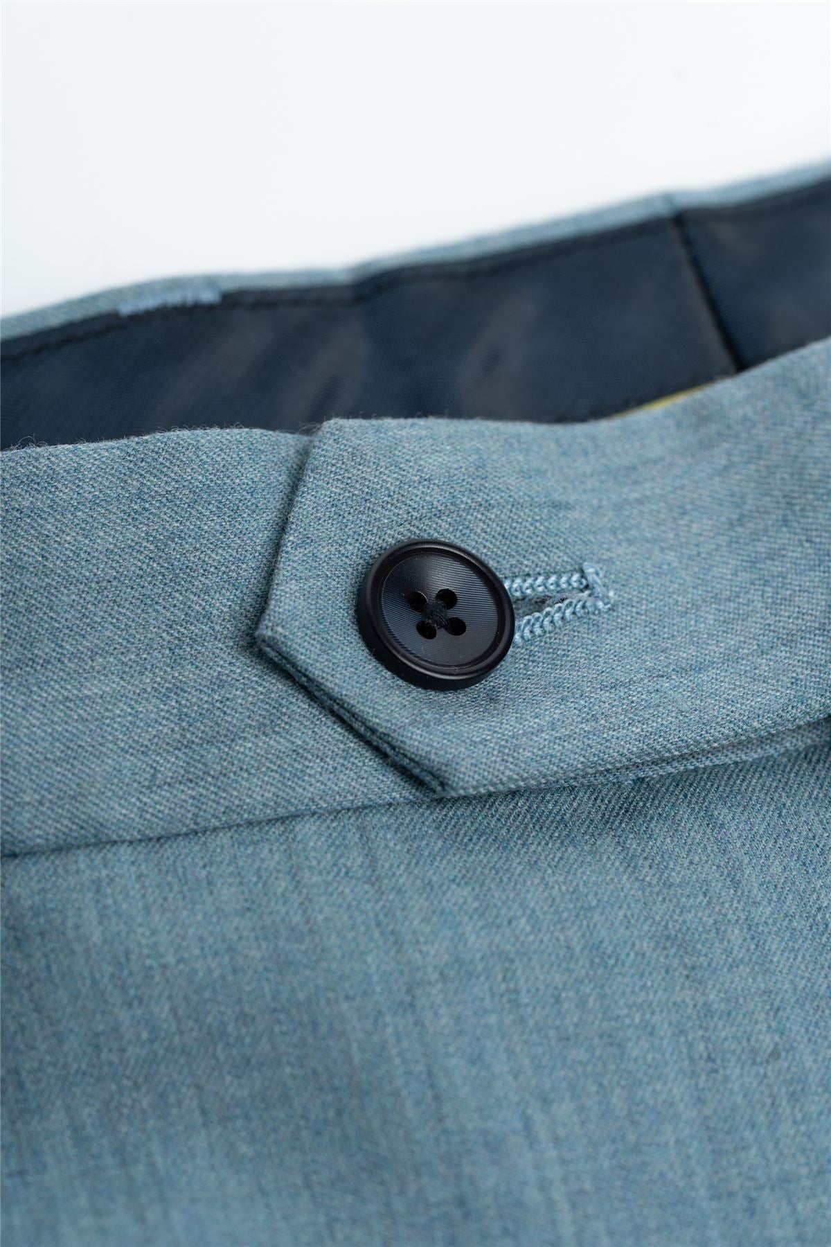 James - Men's Light Blue Textured Trousers