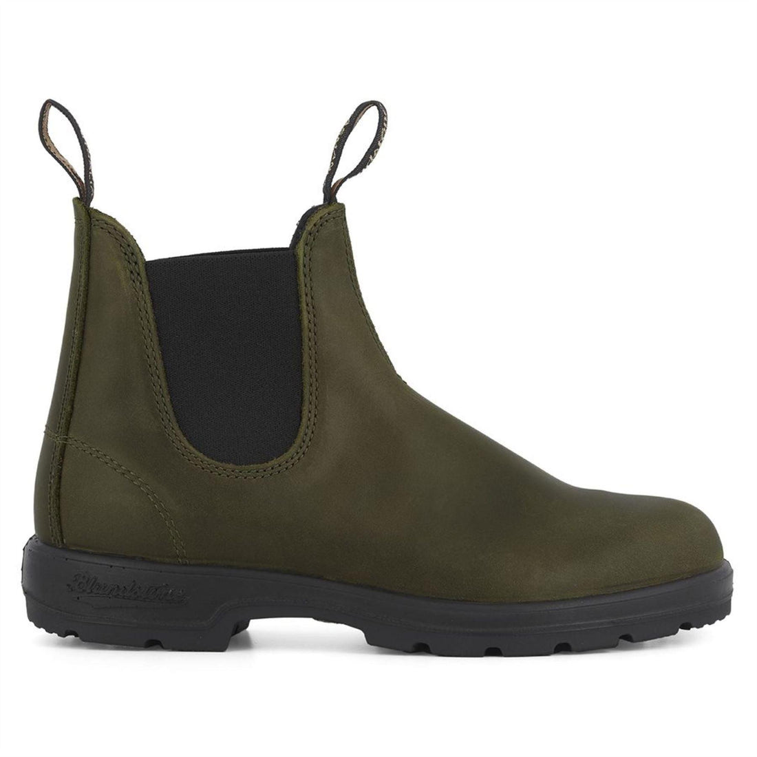 Blundstone 2052 Green Leather Chelsea Boots Olive Khaki Classic Slip On - Knighthood Store