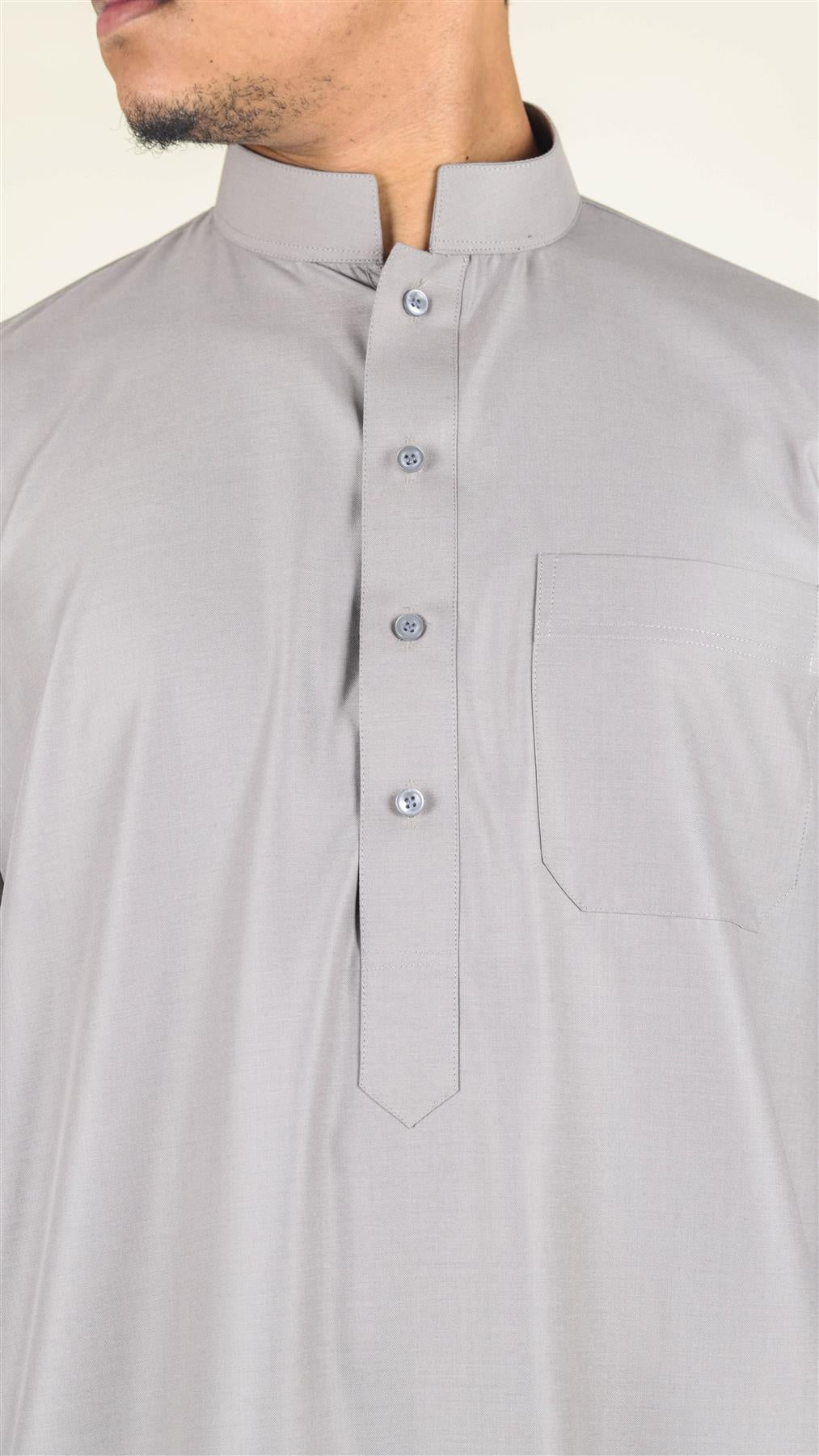 Mens Thobe Jubba Nehru Stand Collar Islamic Clothing Muslim Cotton Kaftan Dress Robe Saudi