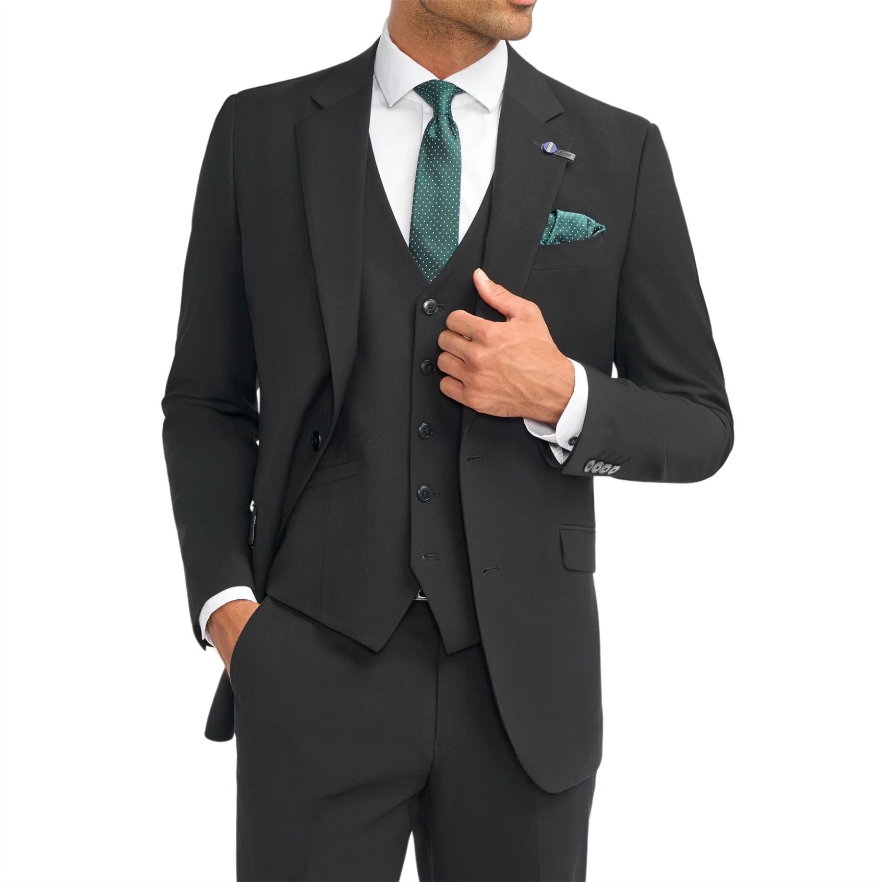Men's Blazer Black Tailored Fit Formal Suit Jackets
