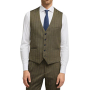 Damon - Men's Olive Green Tweed Herringbone Waistcoat