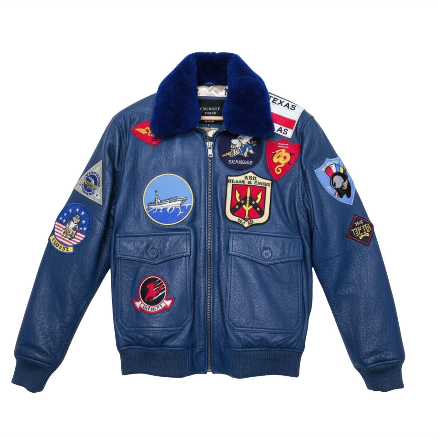 Men's Cowhide Top Gun Maverick Leather Aviator Bomber Jacket