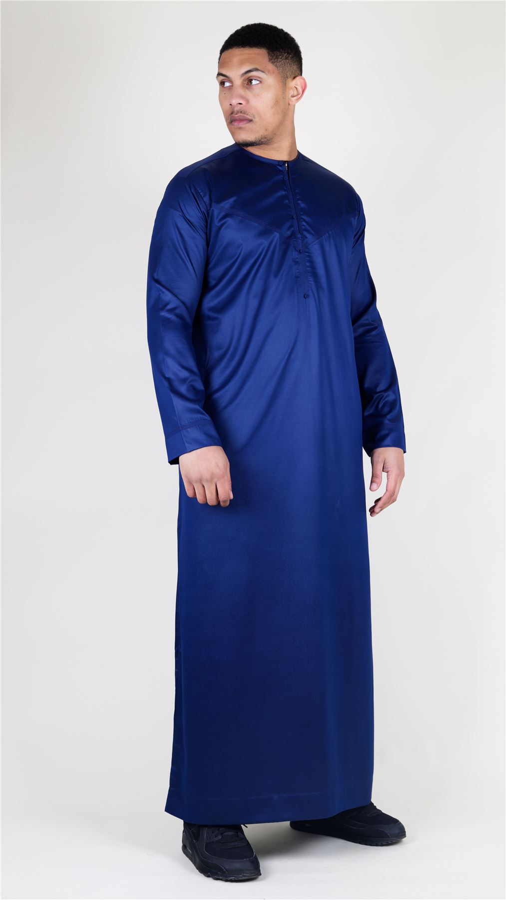 Men's Thobe Jubba Islamic Clothing Muslim Kaftan Emirati Omani Satin Robe