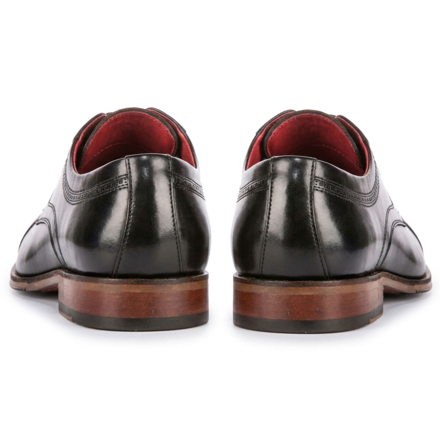 Everett - Men's Black Polished Leather Cap Toe Derby Shoes