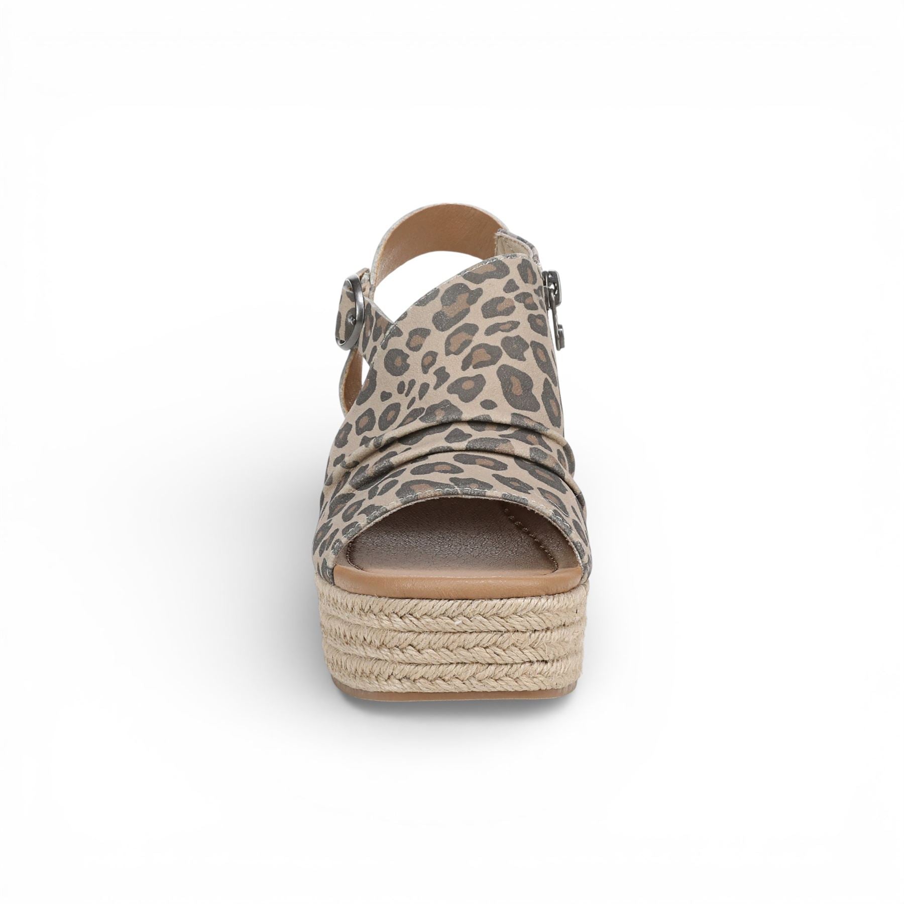 Amira - Women's Beige Print Wedge Slingbacks Heel Sandals