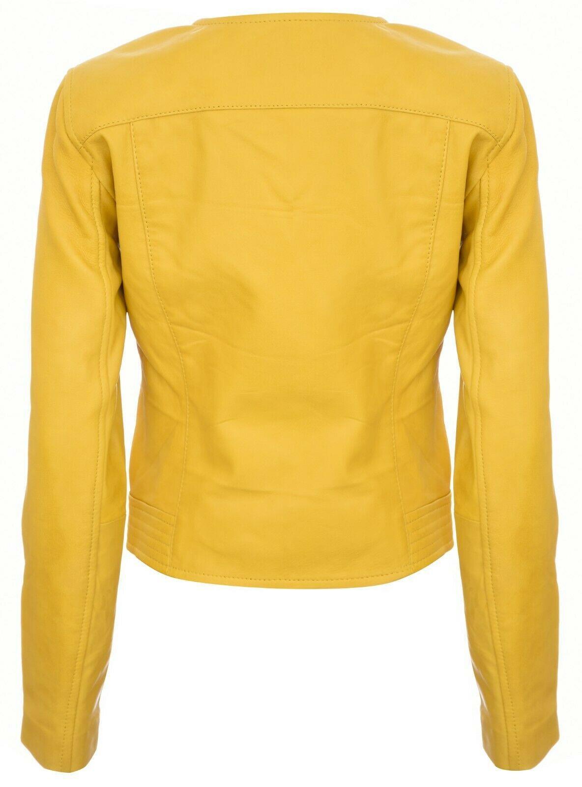 Ladies Real Leather Jacket Short Fitted Bikers Style Vintage Black Rock - Knighthood Store