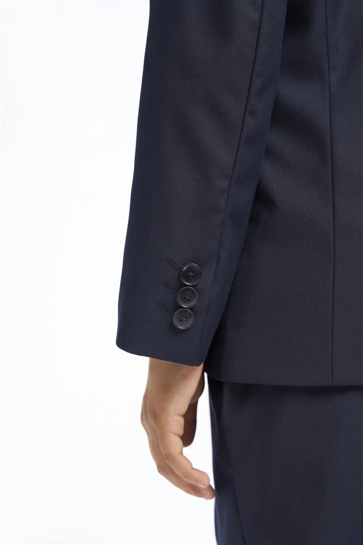 Boys Suit Navy 3 Piece Tailored Fit Classic Formal Outfit