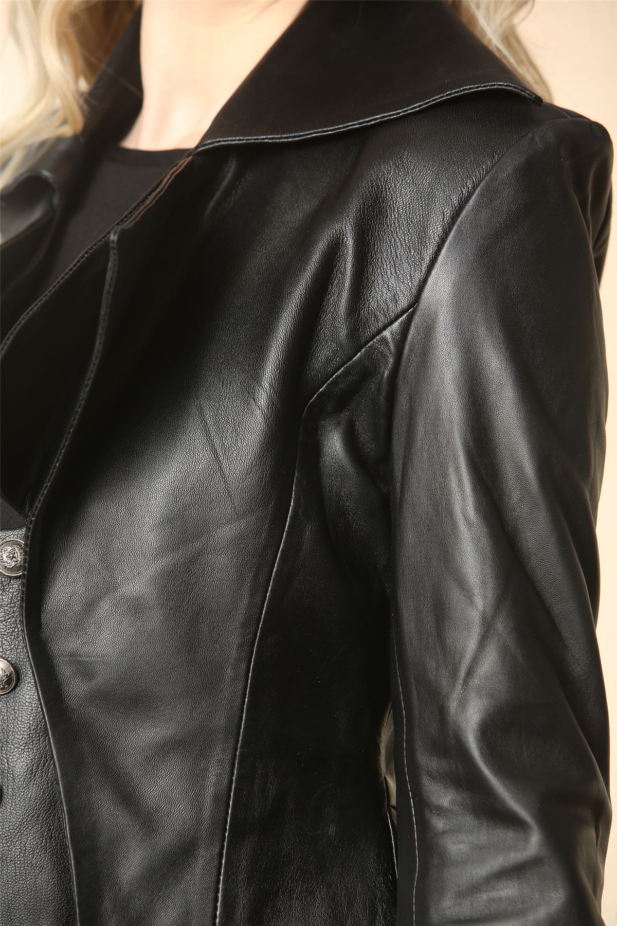 Women's Gothic Mid-Length Edwardian Leather Jacket