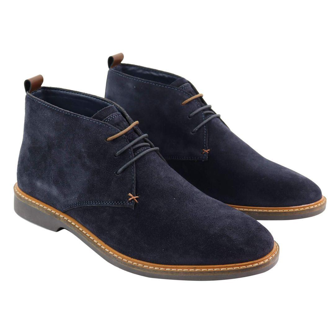 Mens Real Suede Italian Slip On Ankle Boots Smart Casual Desert Chelsea Dealer - Knighthood Store