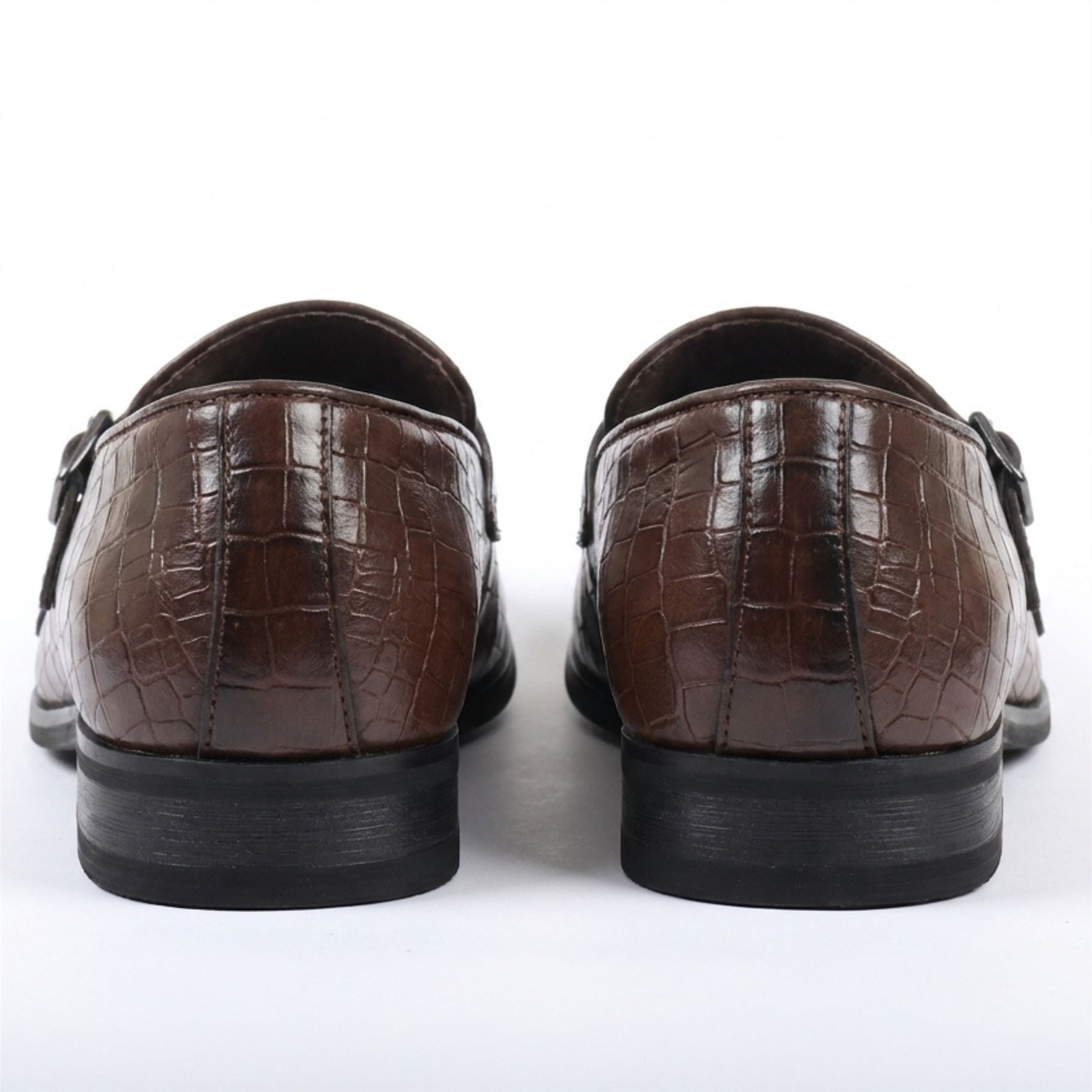 Men's Vegan Leather Double Monk Strap Loafers