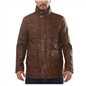 Men's Lambskin Leather Stand Collar Field Jacket