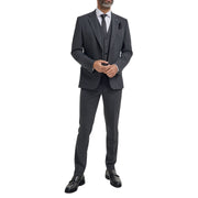 Malibu - Men's Charcoal Textured Grey 3 Piece Suit