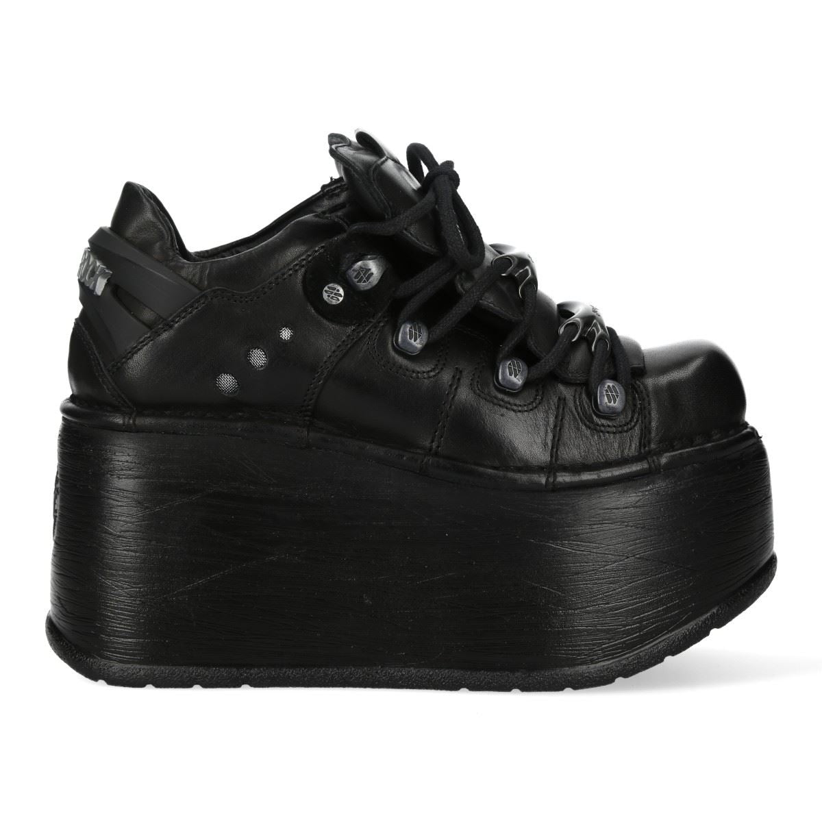 New Rock M-120N-C96 Black Leather Platform Ankle Boots