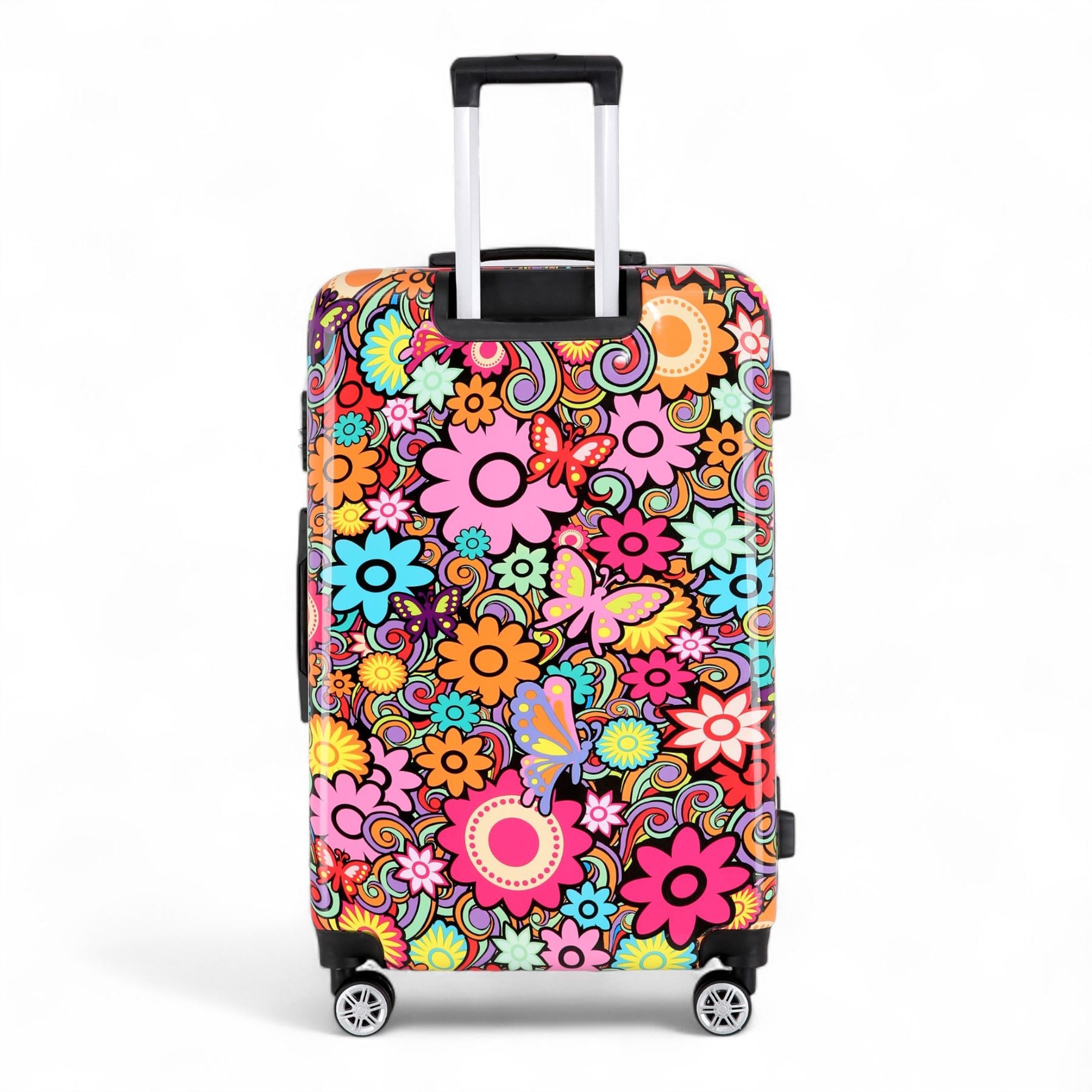 Hard Shell Suitcase Flower Heart Printed Luggage Travel Bag