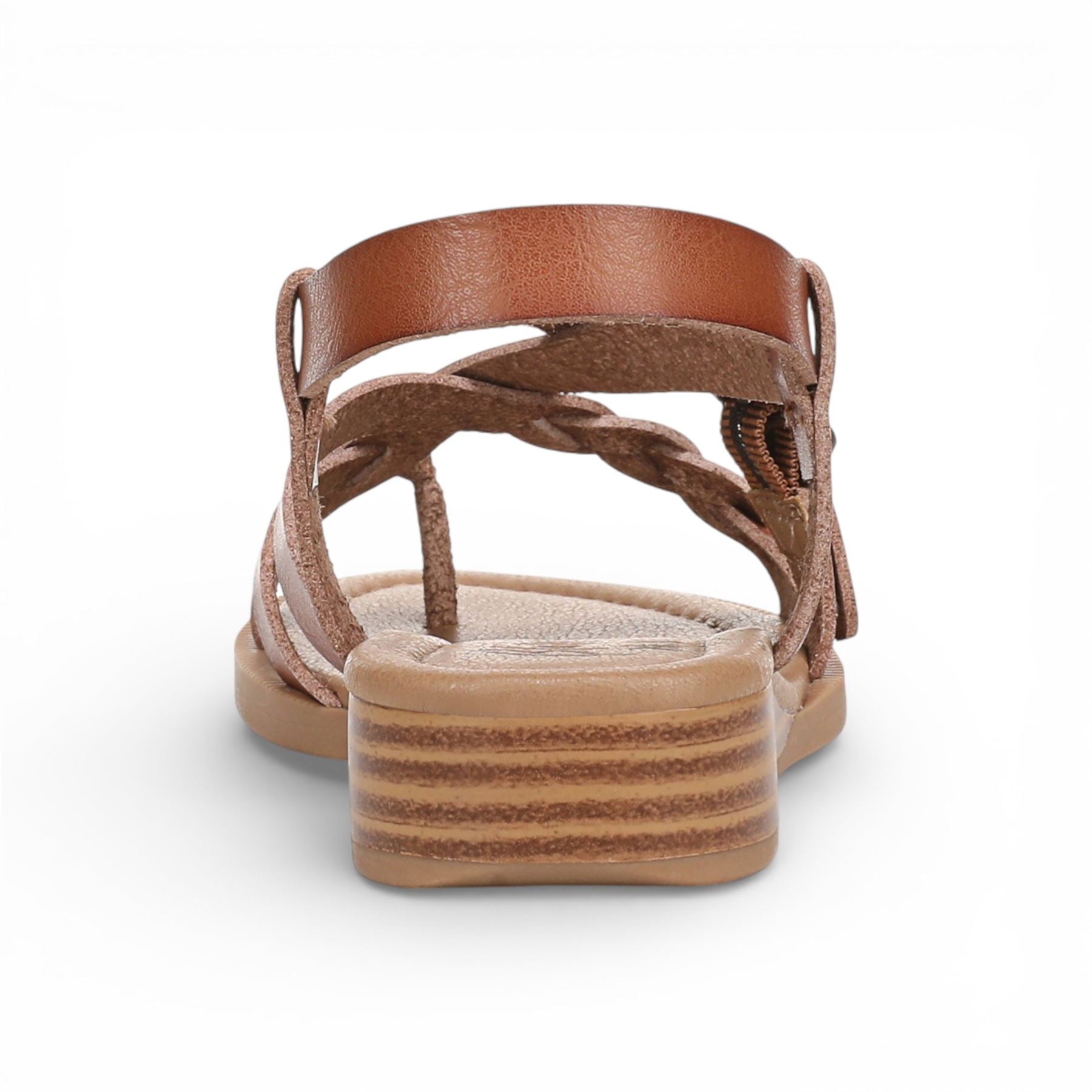 April - Women's Scotch Tan Micro Wedge Strappy Sandals