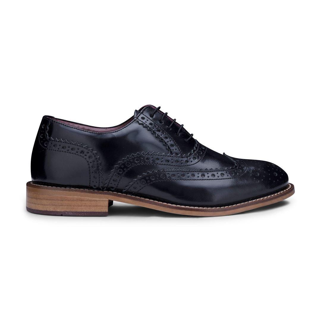 Kids Childrens Boys Real Leather Brogues Laced Smart Formal Vintage Classic Peaky - Knighthood Store