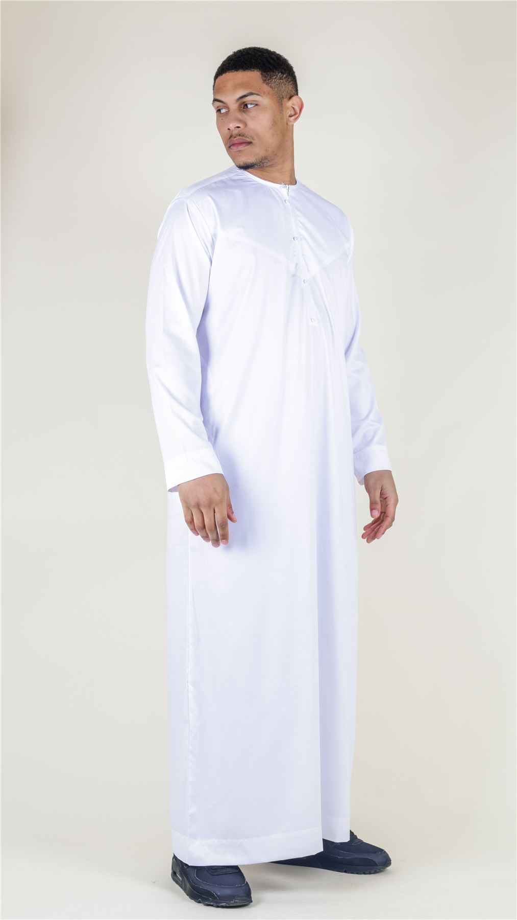 Men's Thobe Jubba Islamic Clothing Muslim Kaftan Emirati Omani Satin Robe