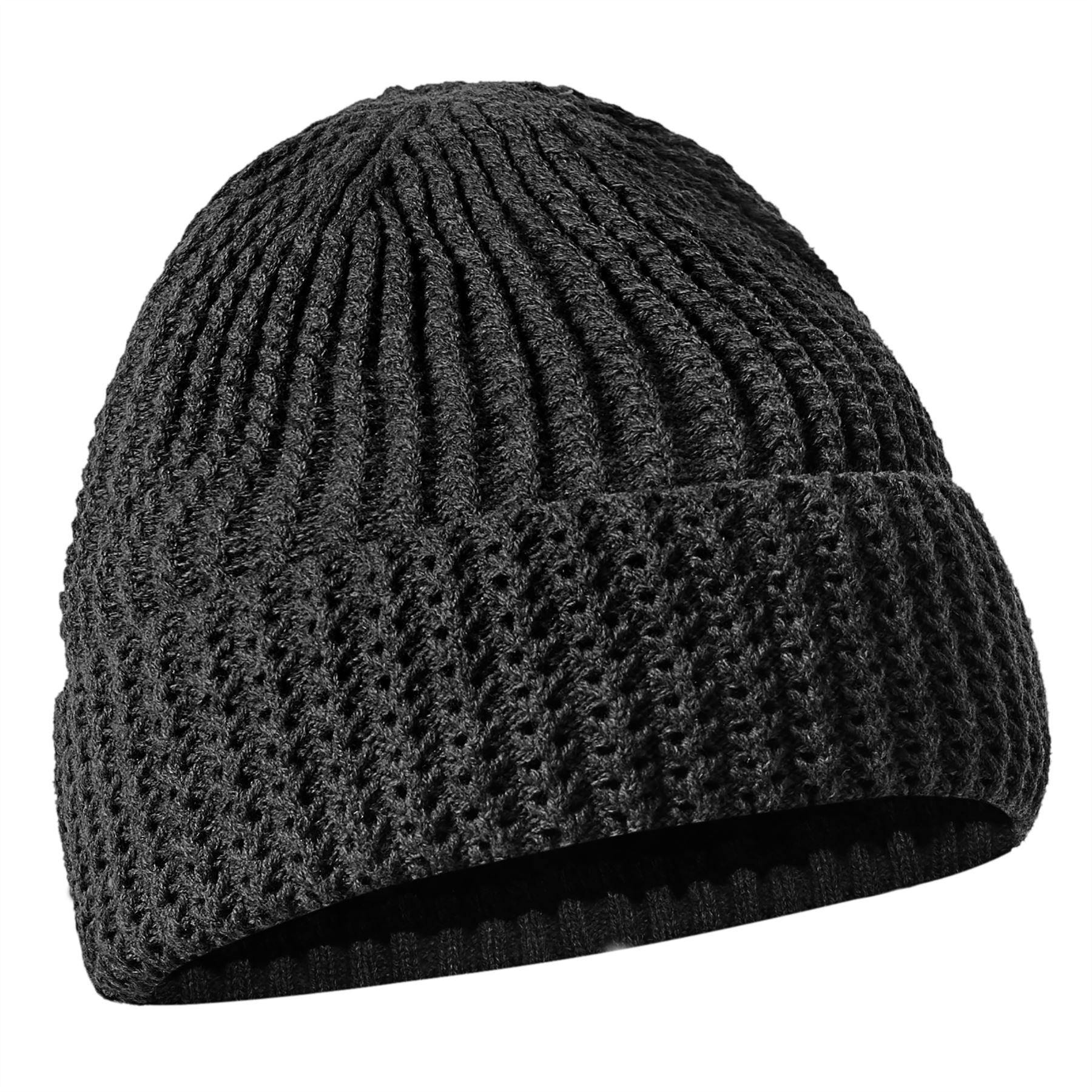 Mens Boys Ladies Unisex Wooly Knitted Beanie Ski Hat Warm Winter Turn Up Chunky - Knighthood Store