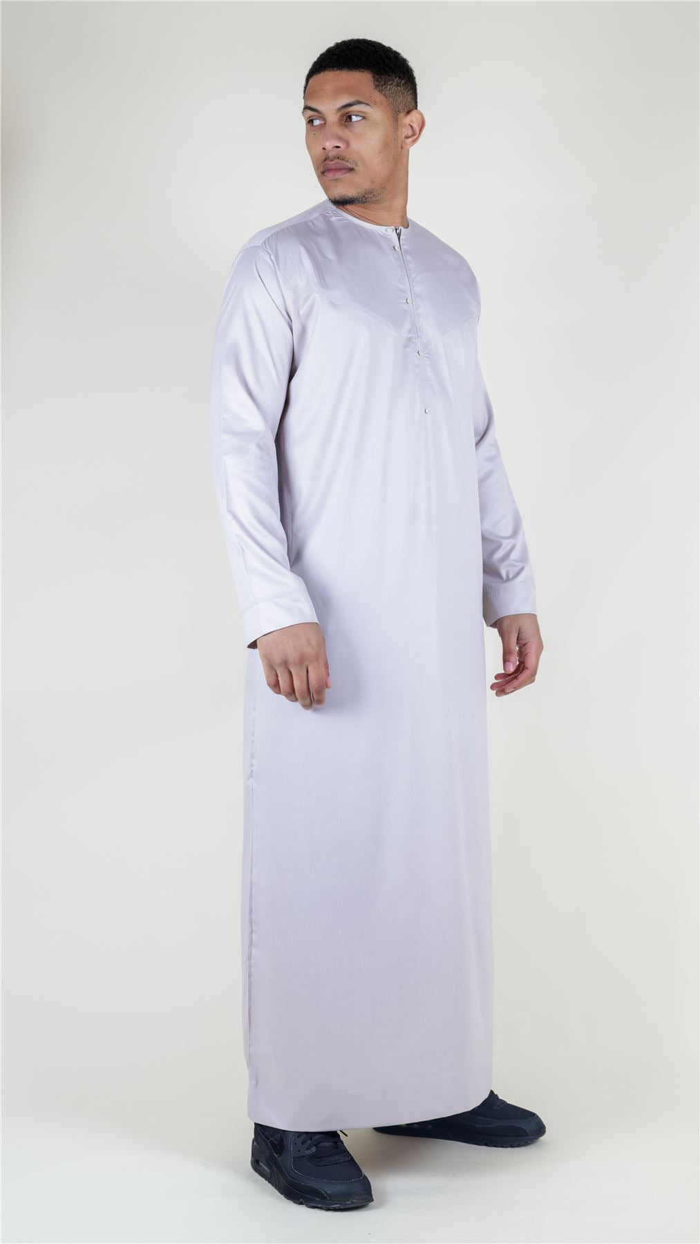 Men's Thobe Jubba Islamic Clothing Muslim Kaftan Emirati Omani Satin Robe
