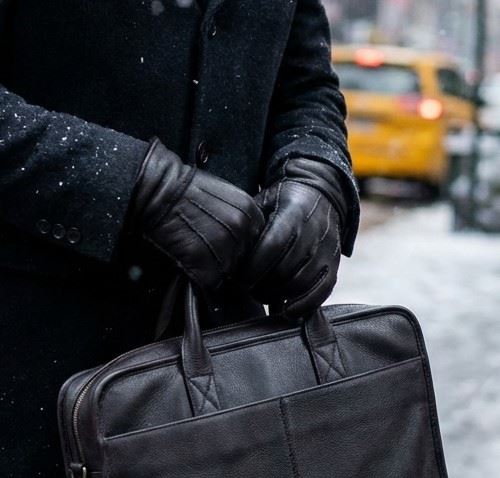 Unisex Napa Leather Wool Shearling Lined Gloves