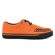 Pointed Creeper Sneaker Orange Cow Suede Platform Shoes