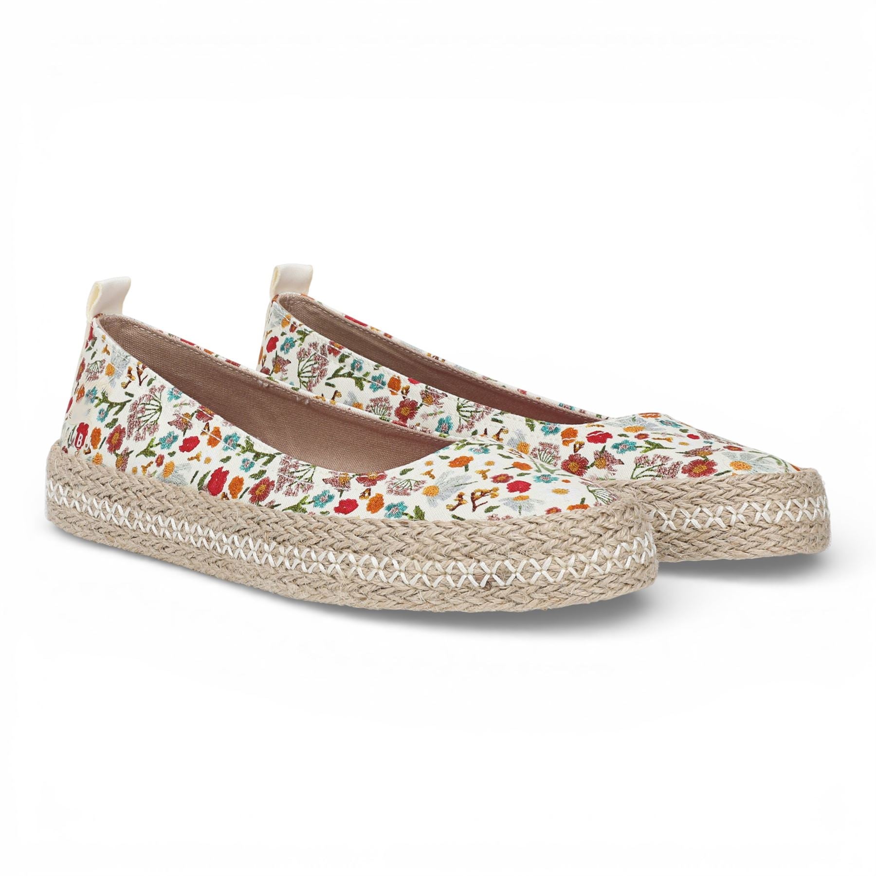 Benita - Women's Floral White Ballet Flats Ballerina Shoes